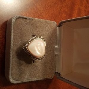 Pink Mother of Pearl Heart Ring
